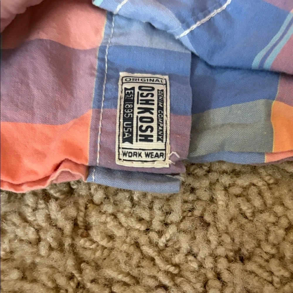 OshKosh B'gosh Vibrant Plaid Button Down Shirt Size 3T